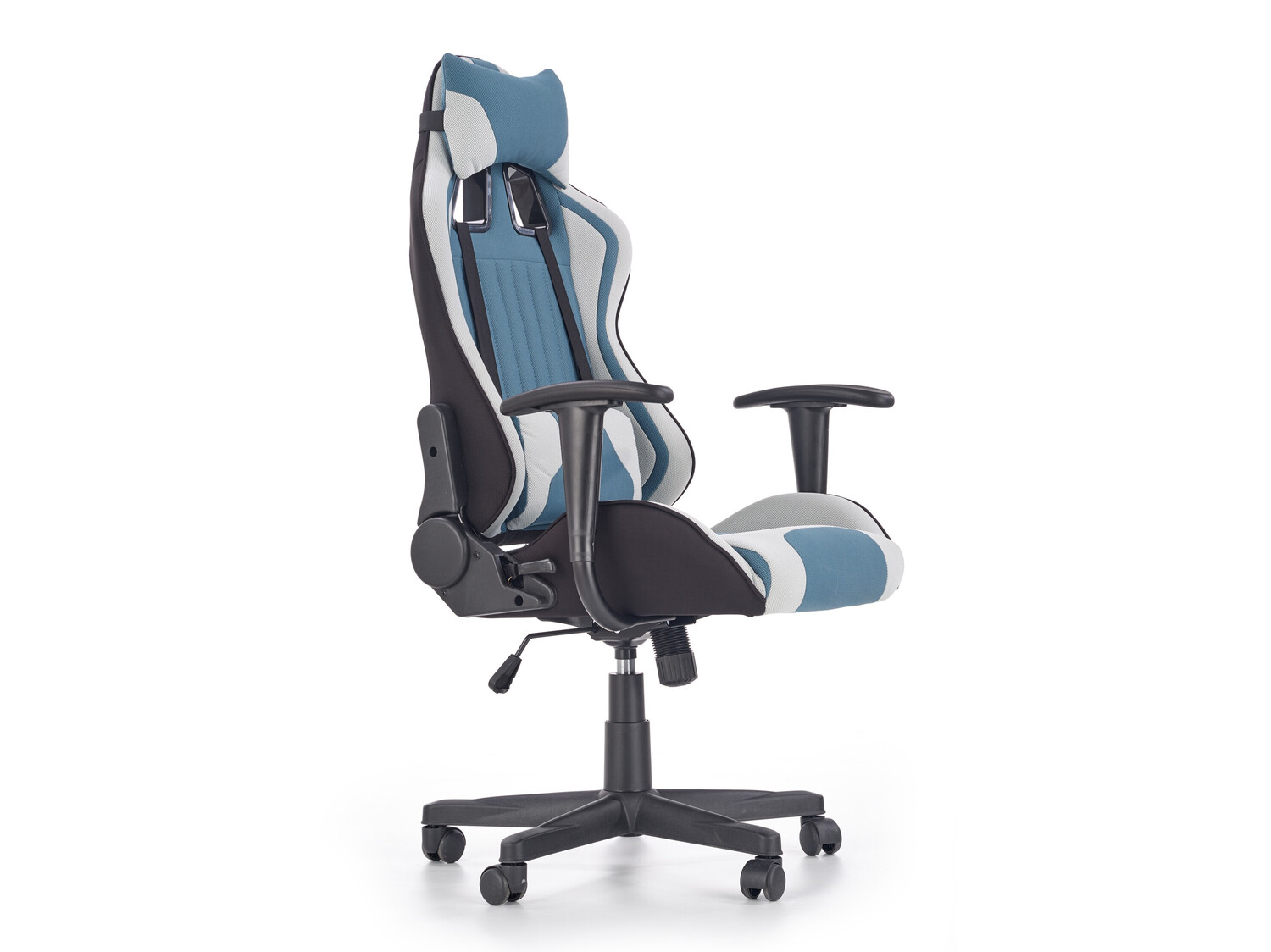 Геймърски стол Houston 1489 (Светло сив + Тюркоаз)