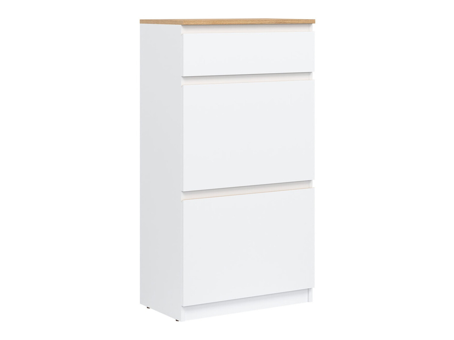 Шкаф за обувки Catelbi 108 (Бял + Дъб)