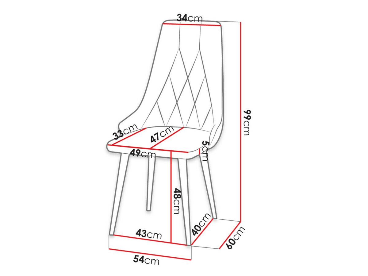 Стол Racine 112 (Черен + Magic Velvet 2216)