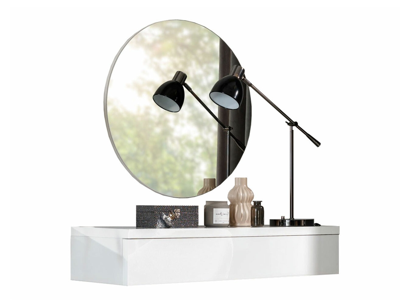 Тоалетка Delpher I (Бял + Бял гланц)