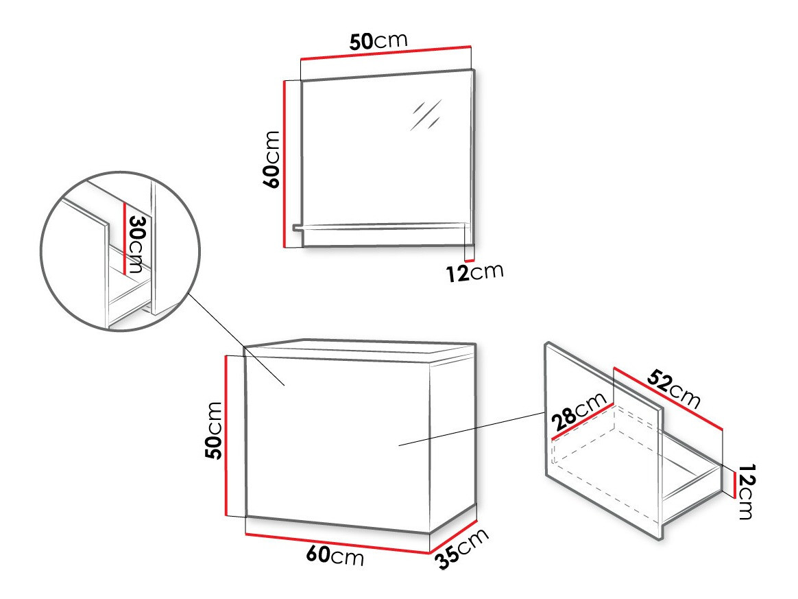 Комплект за баня Comfivo Livciro 100 (Бял)