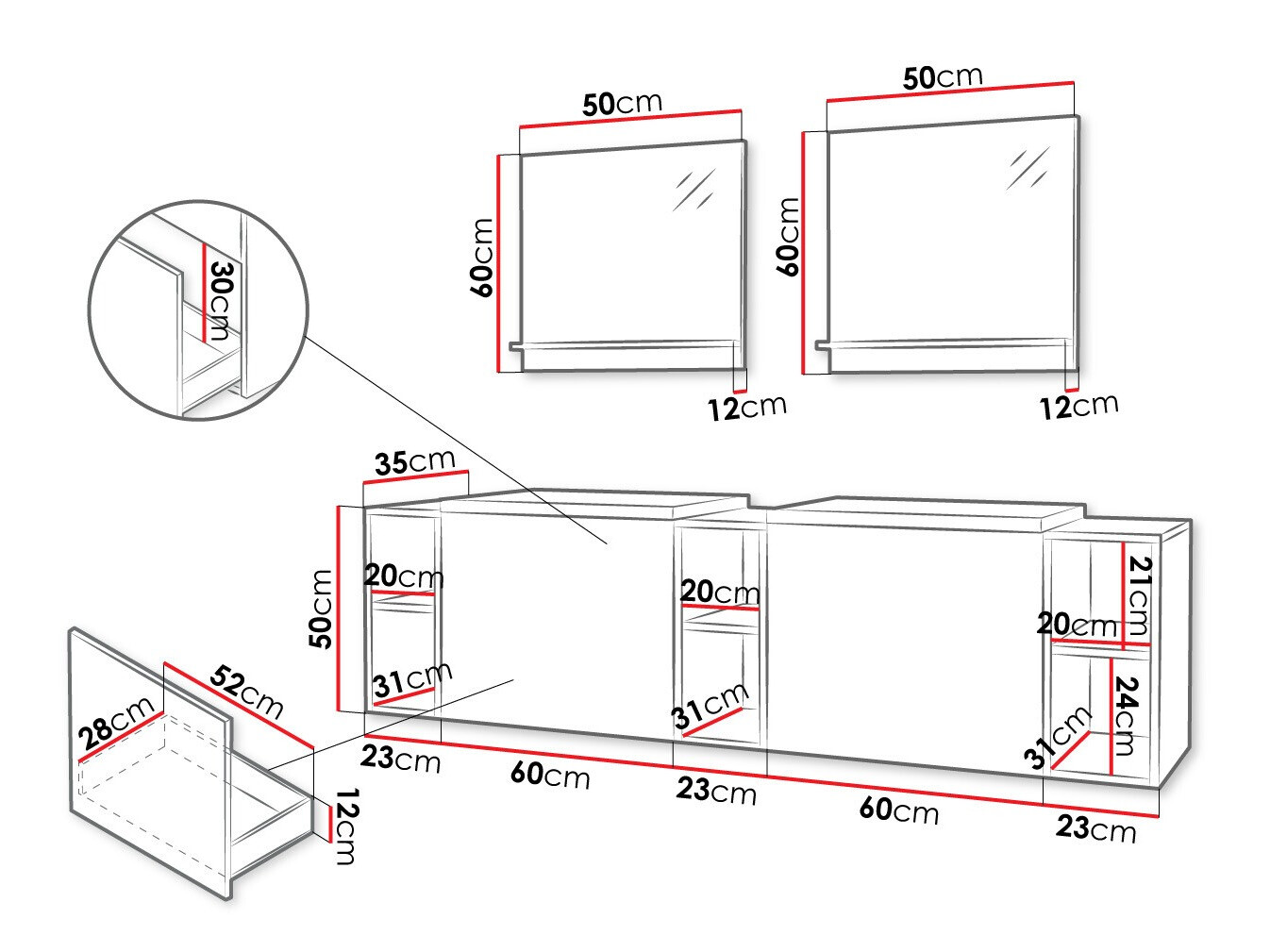 Комплект за баня Comfivo Livciro 104 (Черен + Графит)