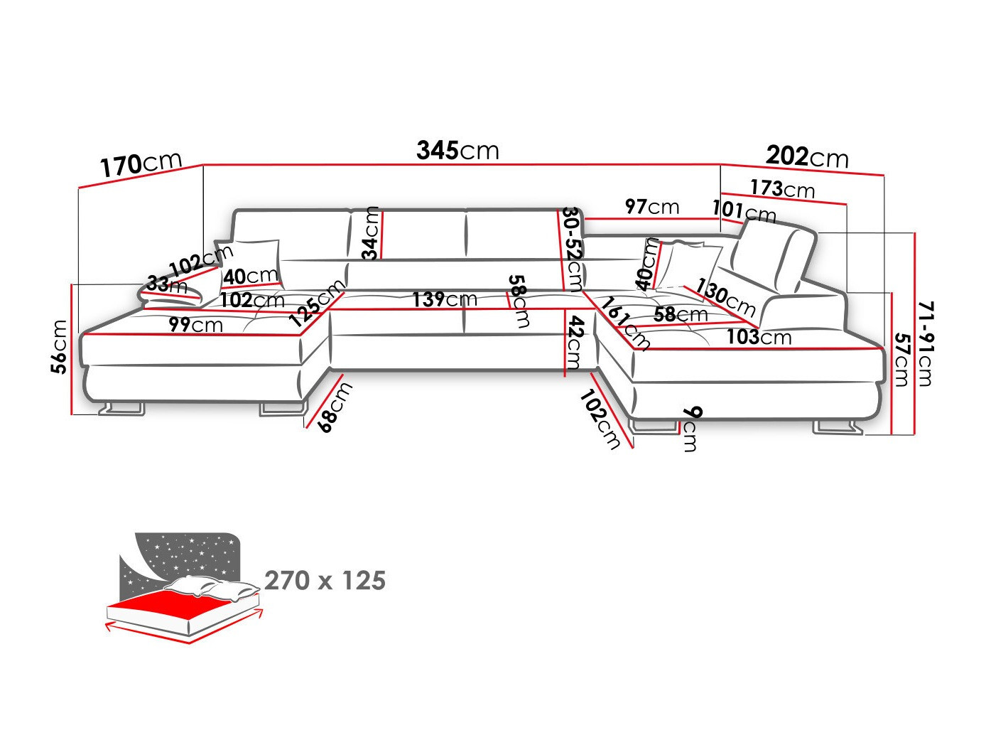Ъглов диван Comfivo Ruta (Poso 135)