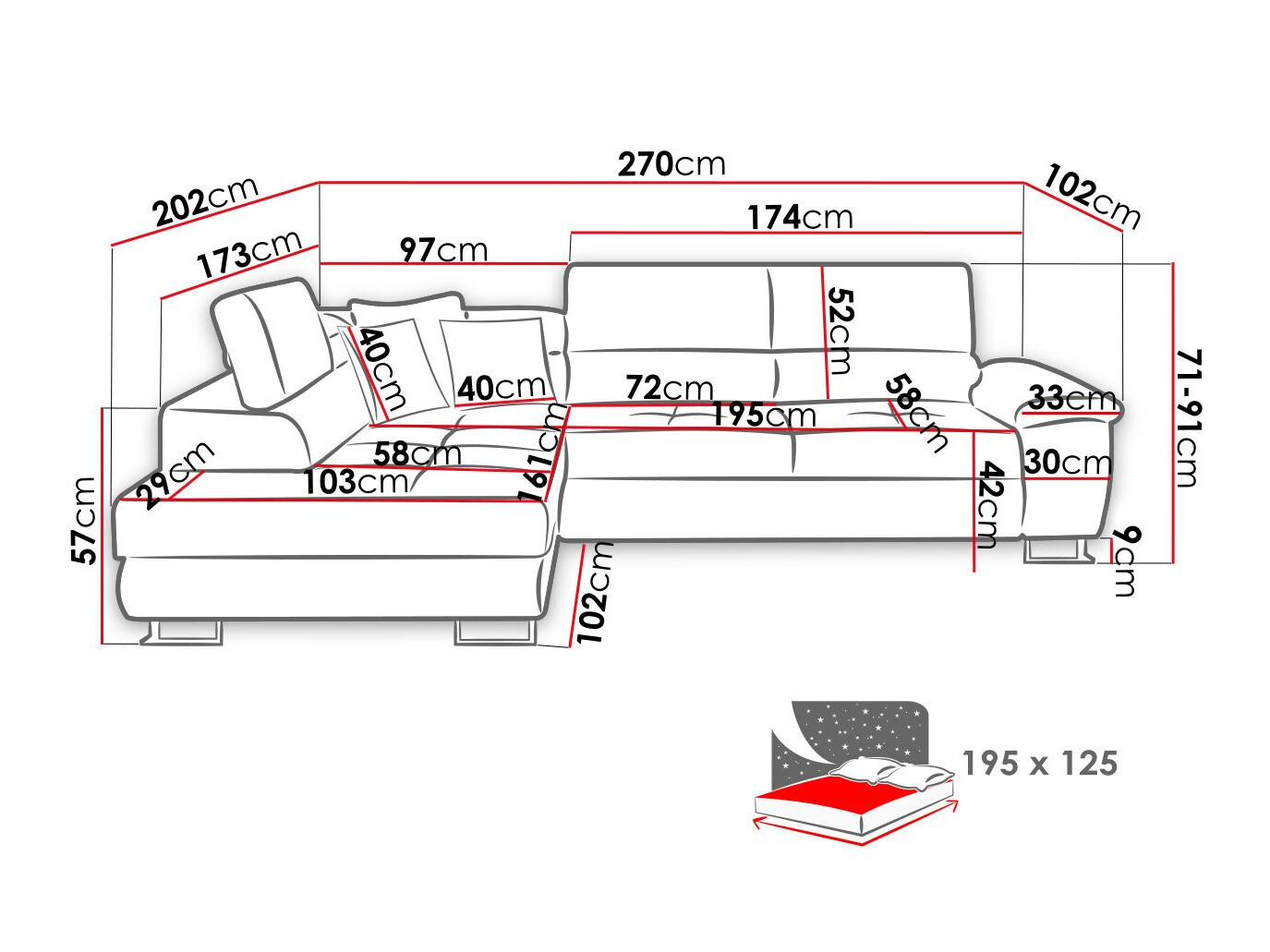 Ъглов диван Comfivo 139 (Poso 01)