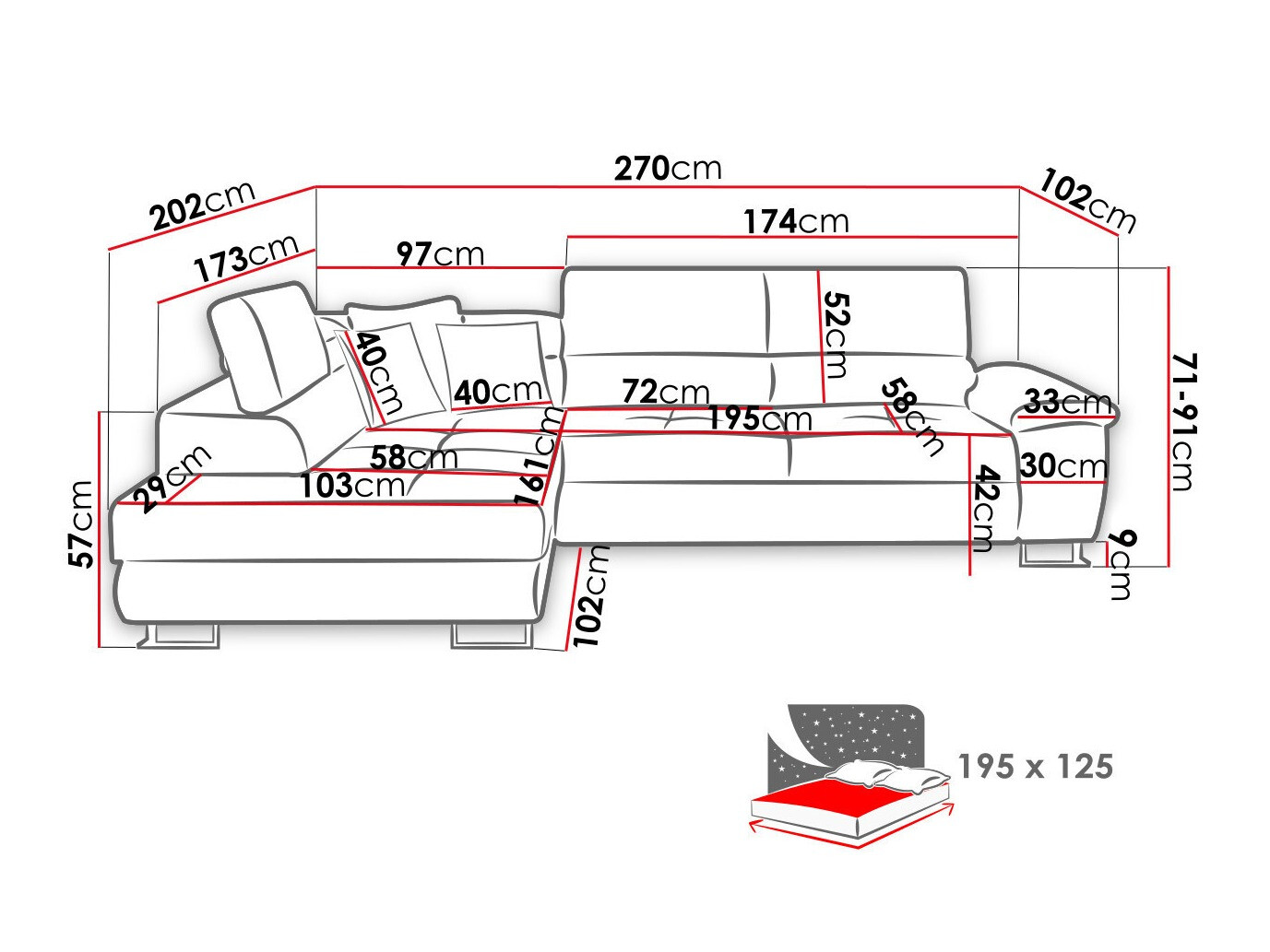 Ъглов диван Comfivo Ruta I (Poso 100)