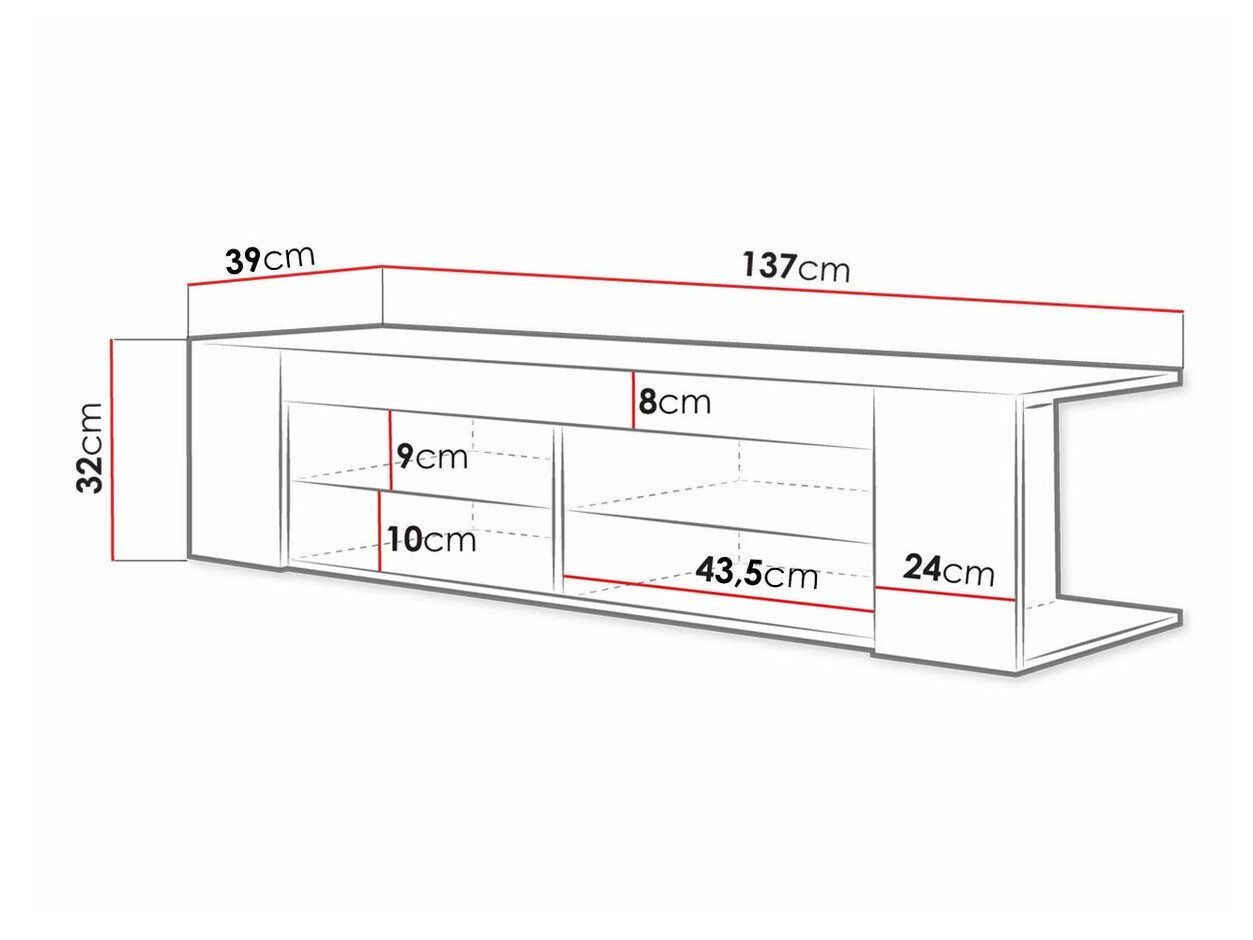 ТВ шкаф Ver (Черен + Черен гланц)