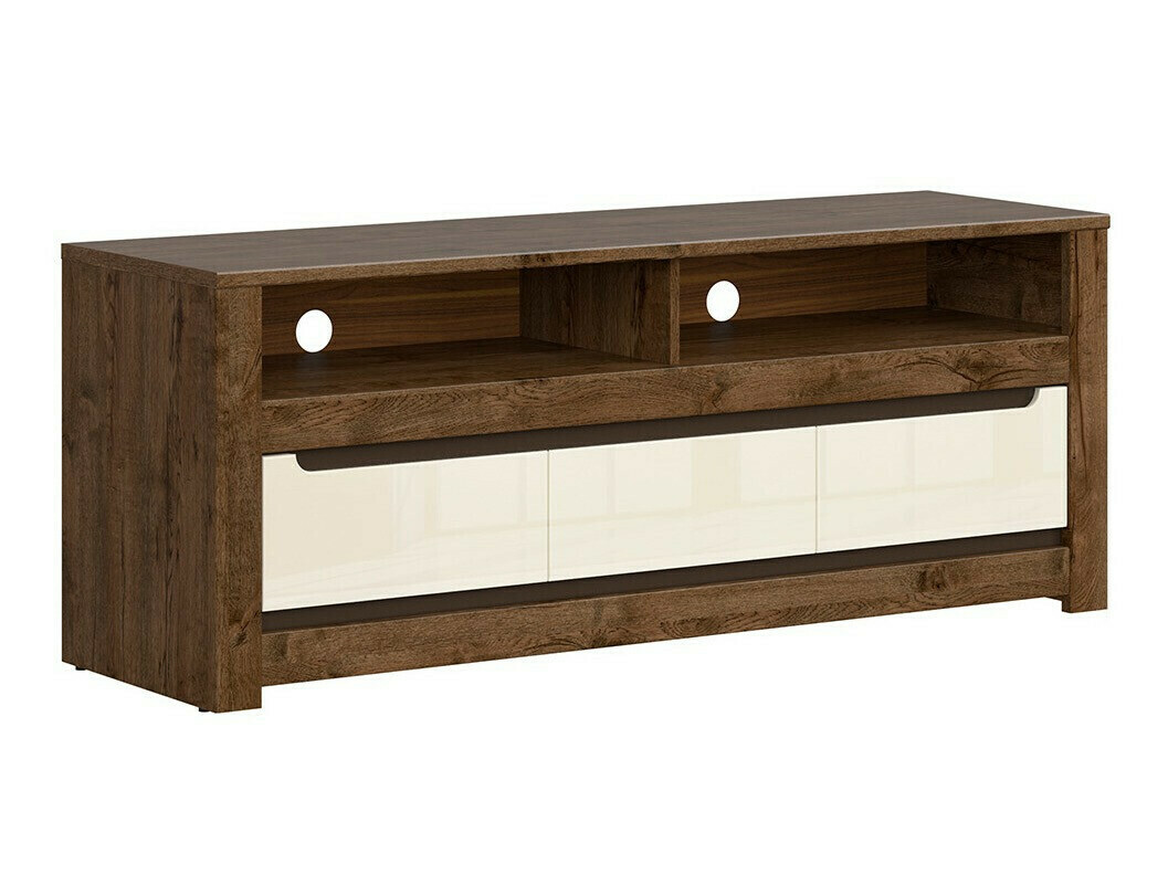 ТВ шкаф Ophevaru 108 (Гланцов крем + April дъб)