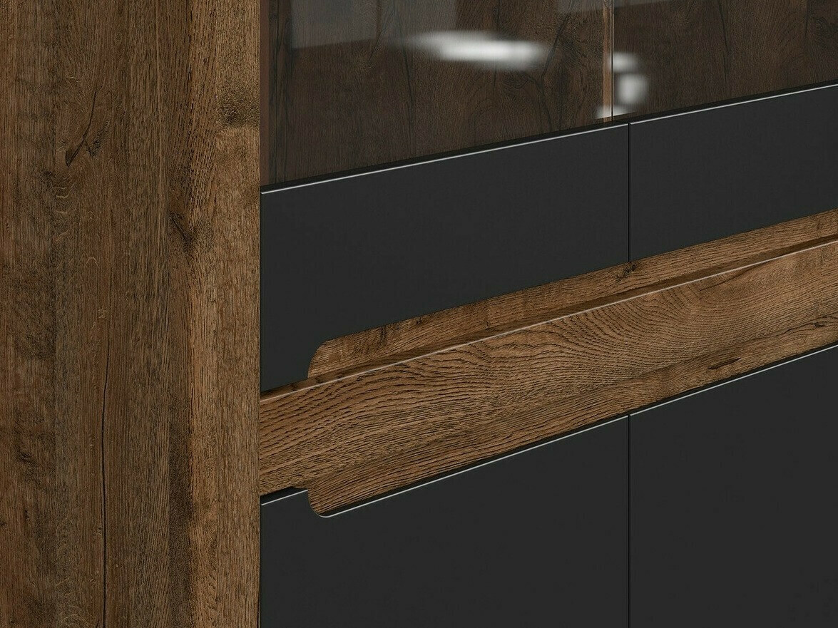 Етажерка Ophevaru 107 (Черен мат + April дъб)