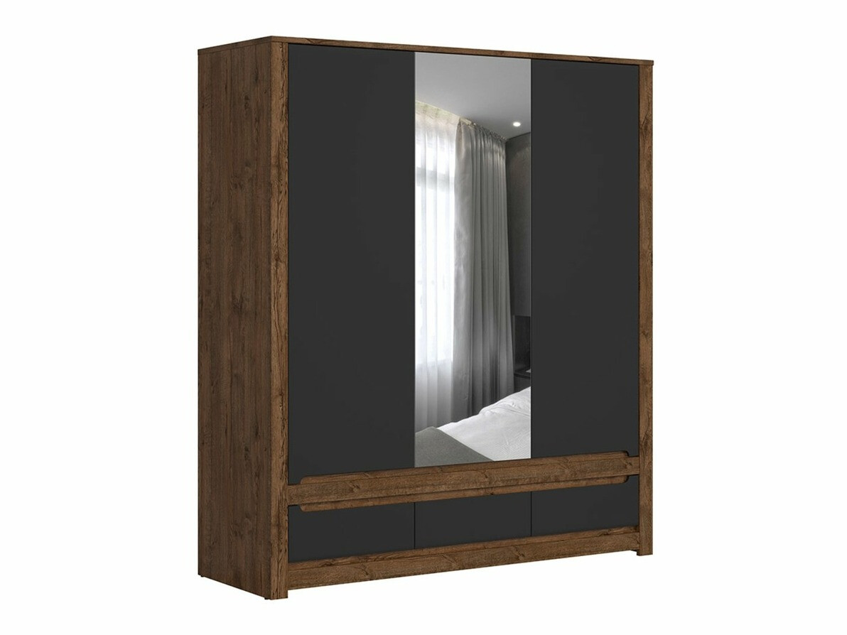 Гардероб Ophevaru 114 (Черен мат + April дъб)