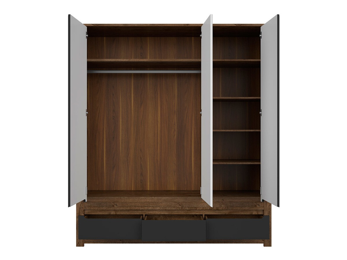 Гардероб Ophevaru 114 (Черен мат + April дъб)