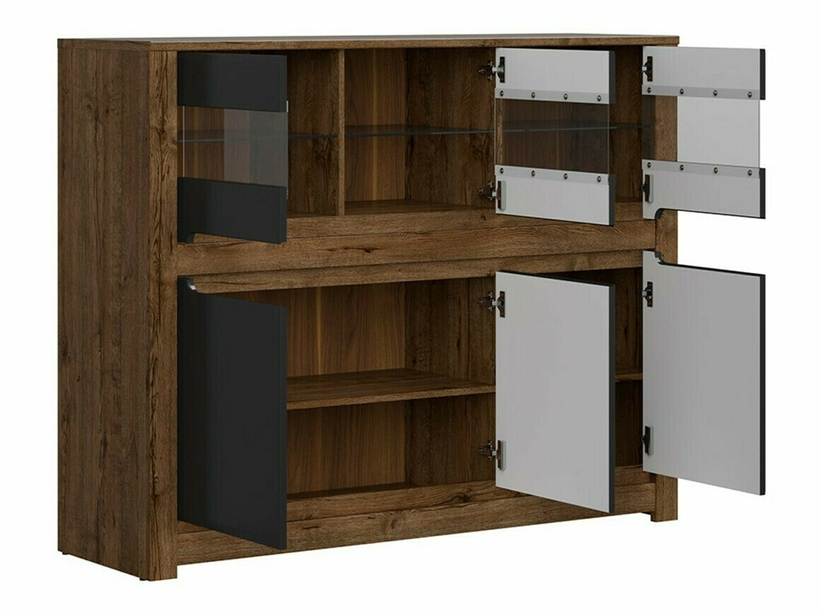 Шкаф Ophevaru 102 (Черен мат + April дъб)