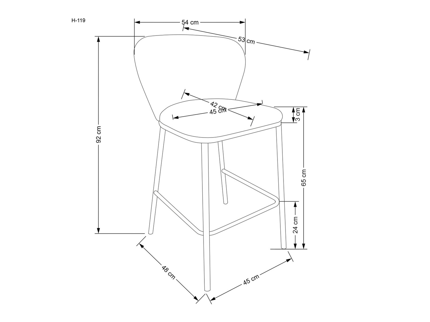 Нисък бар стол Houston 1510