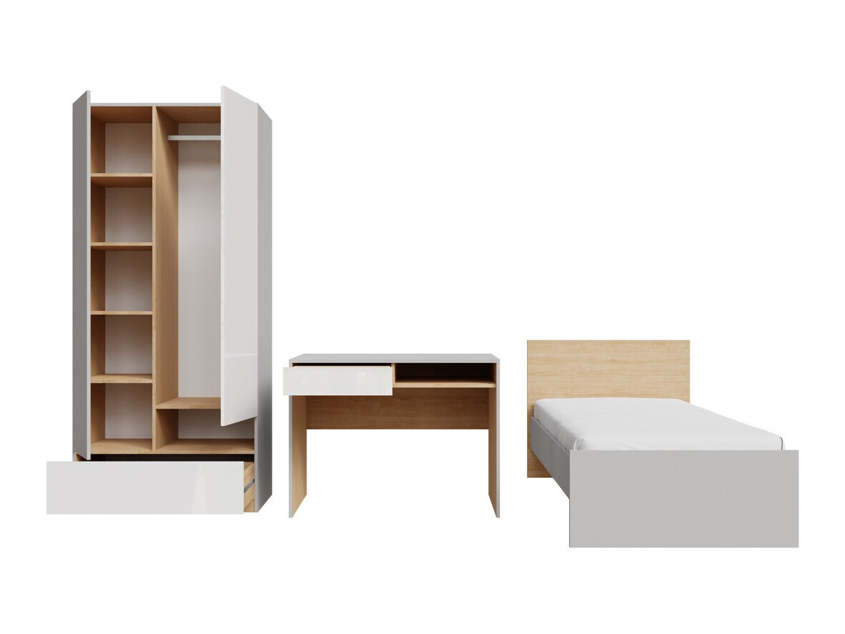 Мебелен комплект Nuevaru 118 (Бял гланц)