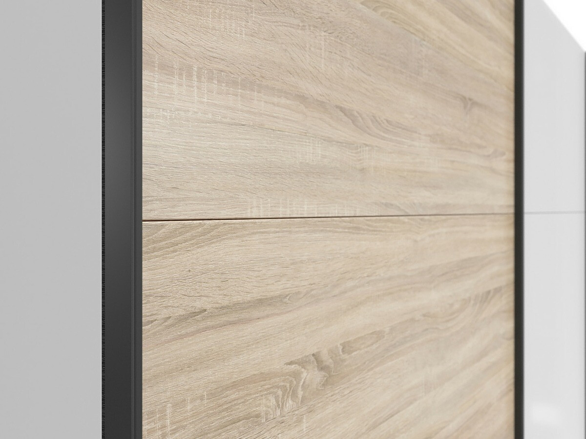 Гардероб Livevaro 120 (Бял + Сонома дъб)