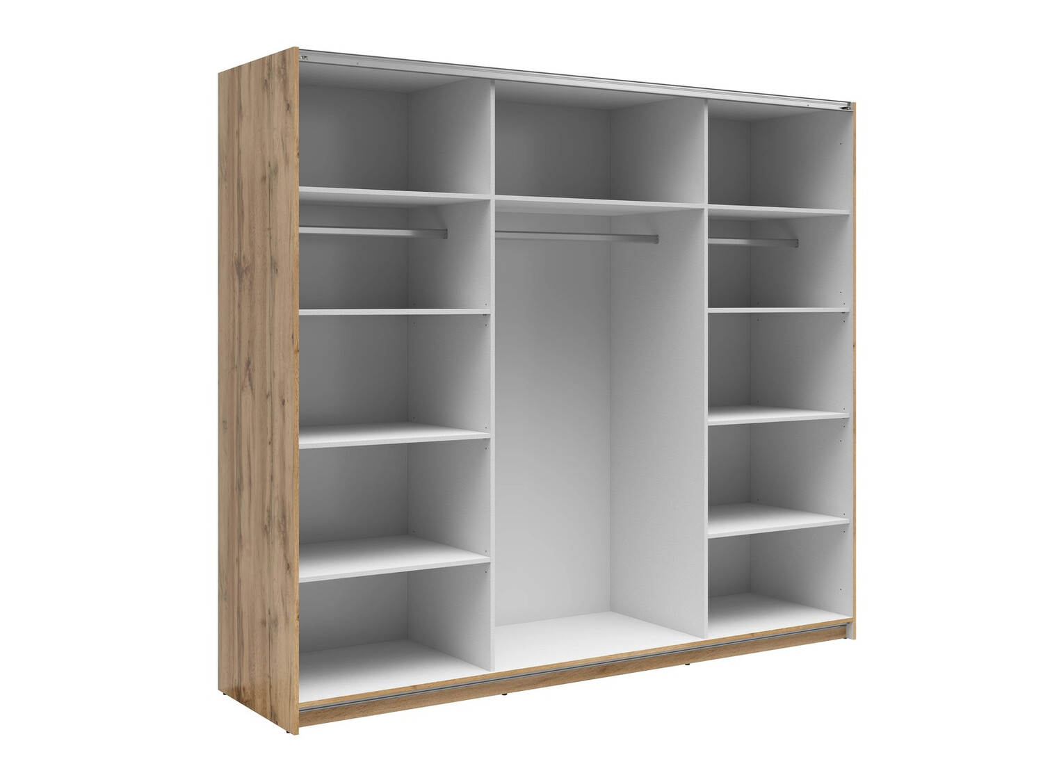 Гардероб Livevaro 120 (Дъб уотан + Бял)