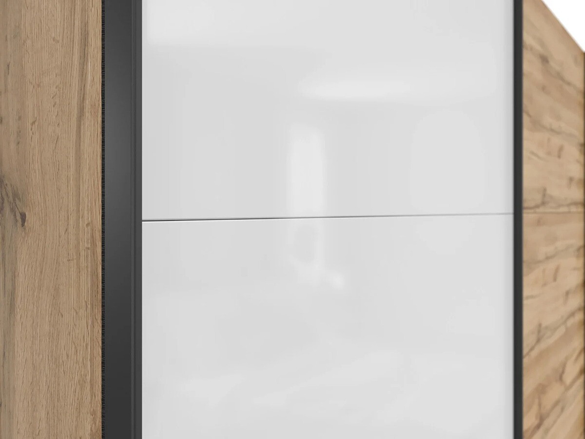 Гардероб Livevaro 120 (Дъб уотан + Бял)