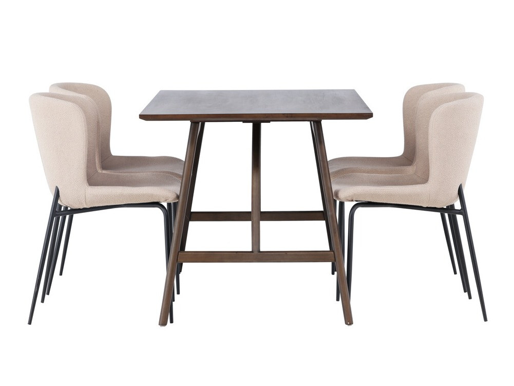 Маса и столове за трапезария Dallas 4114 (Бежов + Черен)