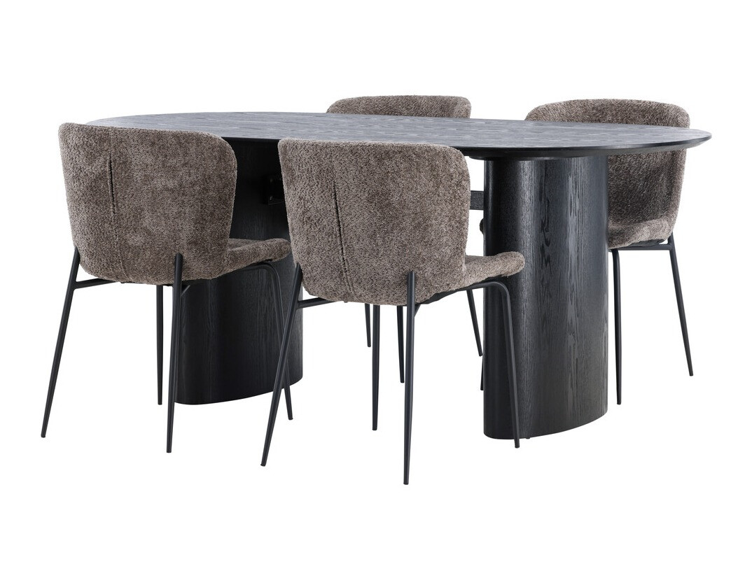 Маса и столове за трапезария Dallas 4117 (Черен)