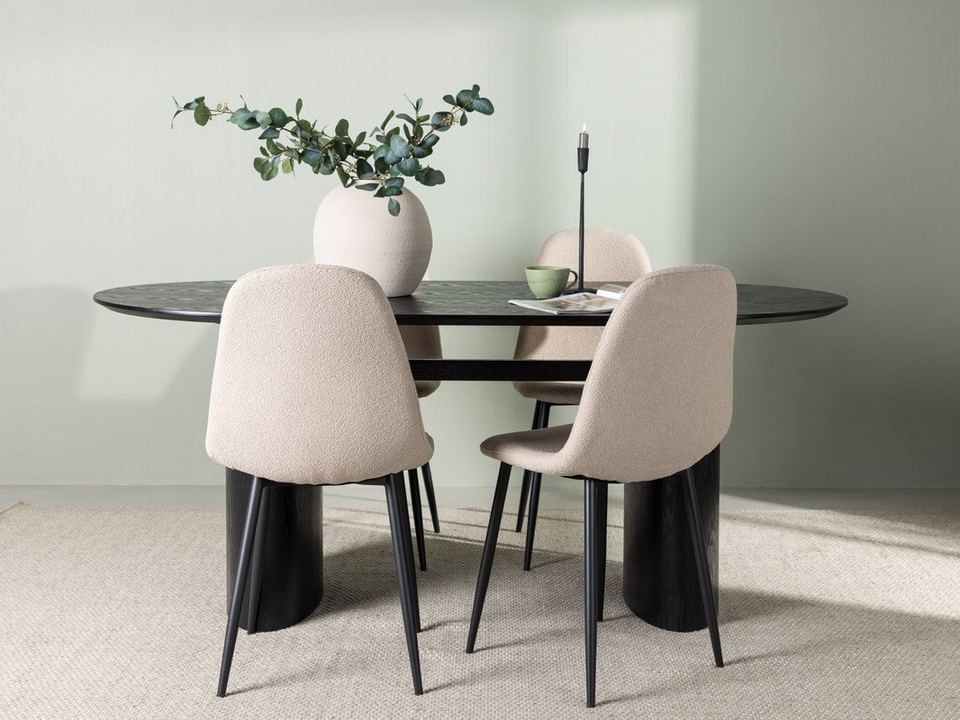 Маса и столове за трапезария Dallas 4559 (Бежов + Черен)