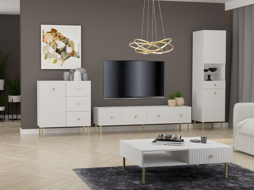 Етажерка Etliva 107 (Бял + Златно)