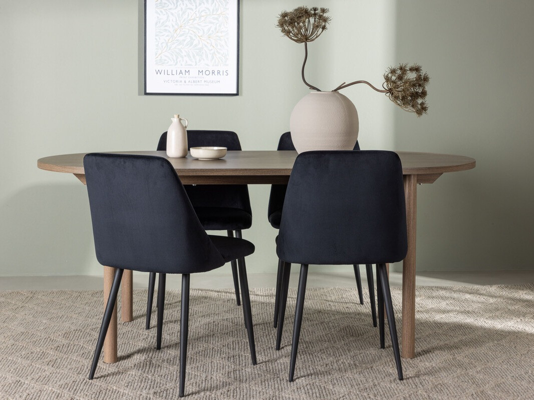 Маса и столове за трапезария Dallas 4130 (Черен)