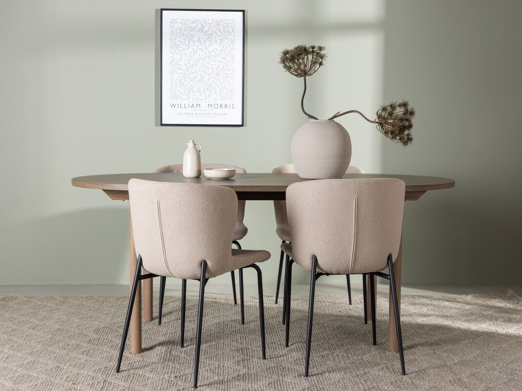 Маса и столове за трапезария Dallas 4132 (Бежов + Черен)