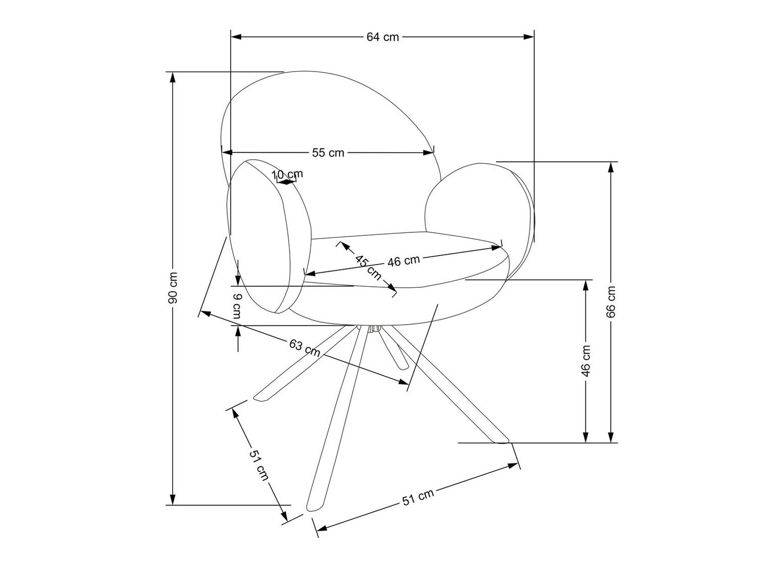 Стол Houston 1527 (Сив + Черен)