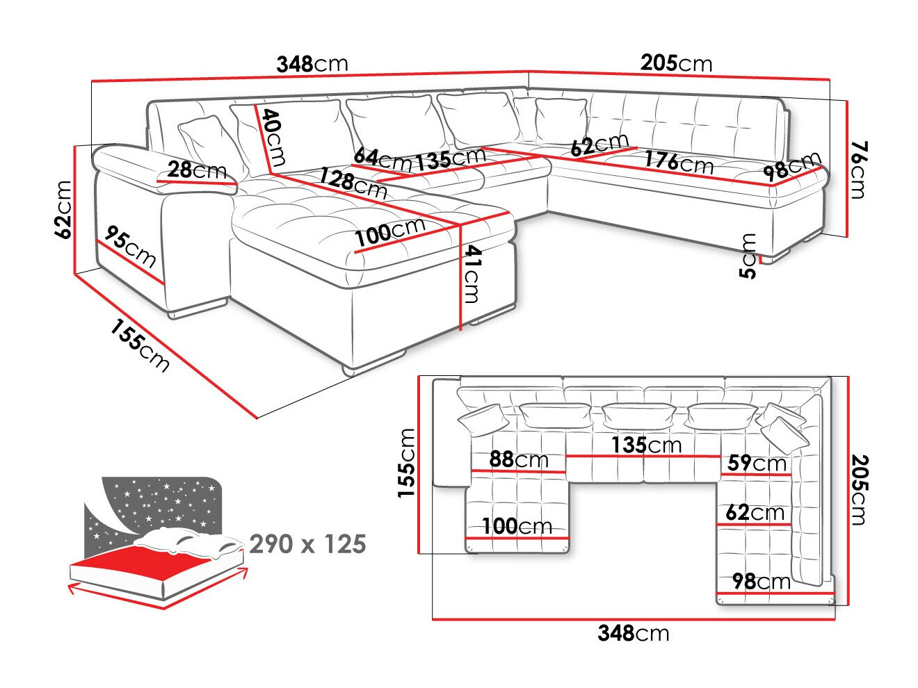 Ъглов диван Comfivo Gemma II (Десен)