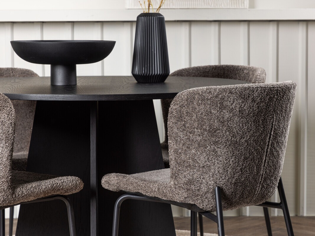 Маса и столове за трапезария Dallas 4147 (Кафяв + Черен)