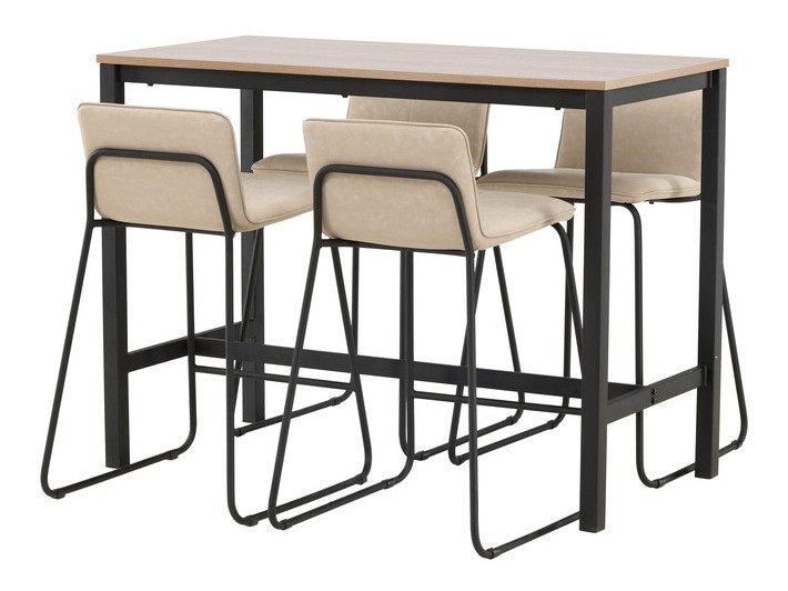 Маса и столове за трапезария Dallas 4155 (Бежов + Черен)