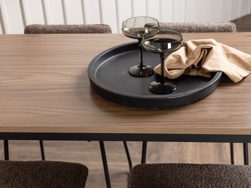 Маса и столове за трапезария Dallas 4155 (Тъмно сив + Черен)