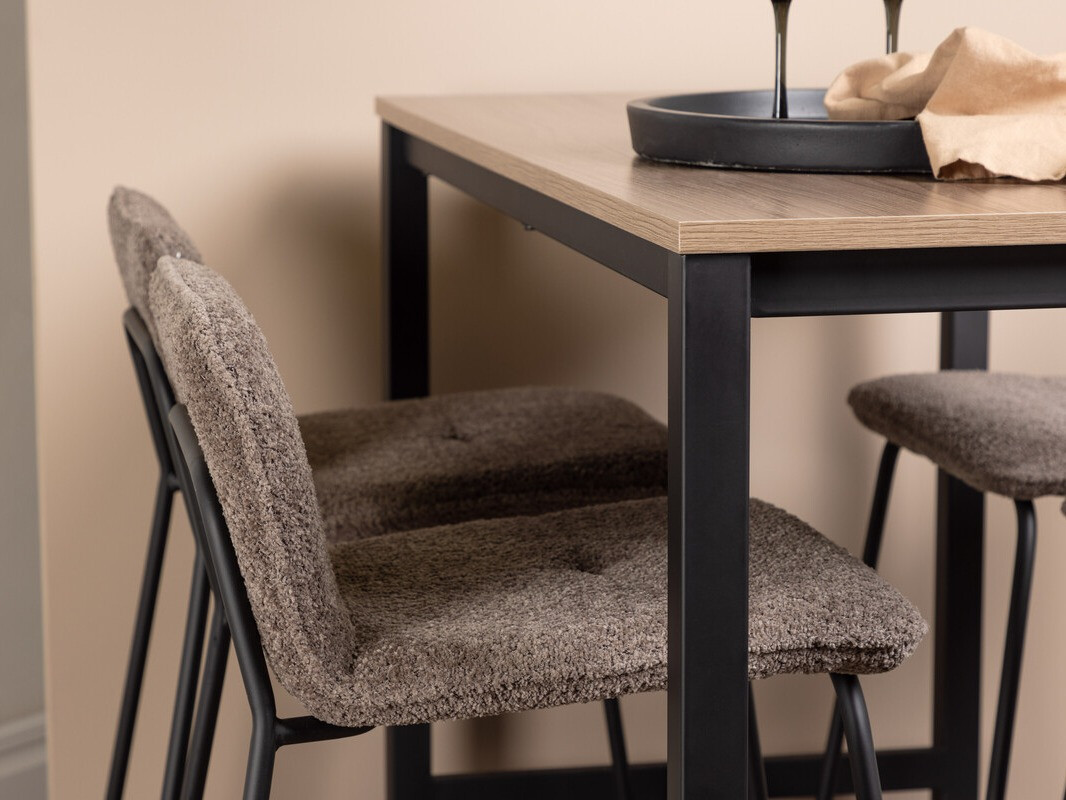 Маса и столове за трапезария Dallas 4155 (Тъмно сив + Черен)