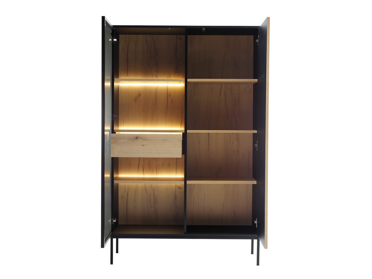 Комплект за хол Manal I (Черен + Дъб уотан)