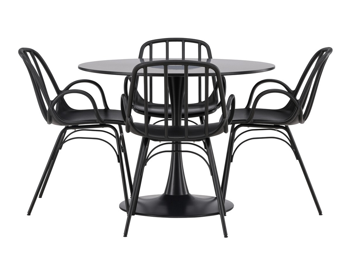 Маса и столове за трапезария Dallas 4165 (Черен)