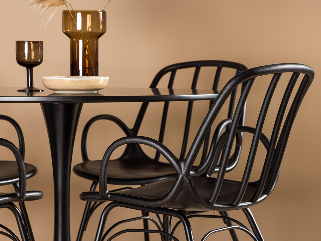 Маса и столове за трапезария Dallas 4165 (Черен)