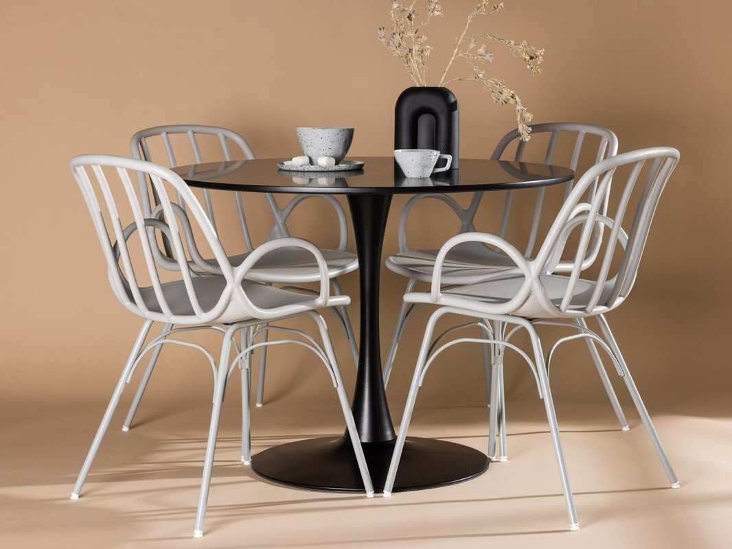 Маса и столове за трапезария Dallas 4165 (Светло сив)