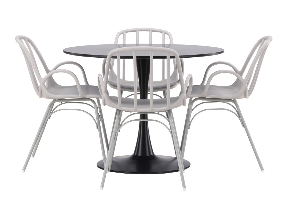 Маса и столове за трапезария Dallas 4165 (Светло сив)