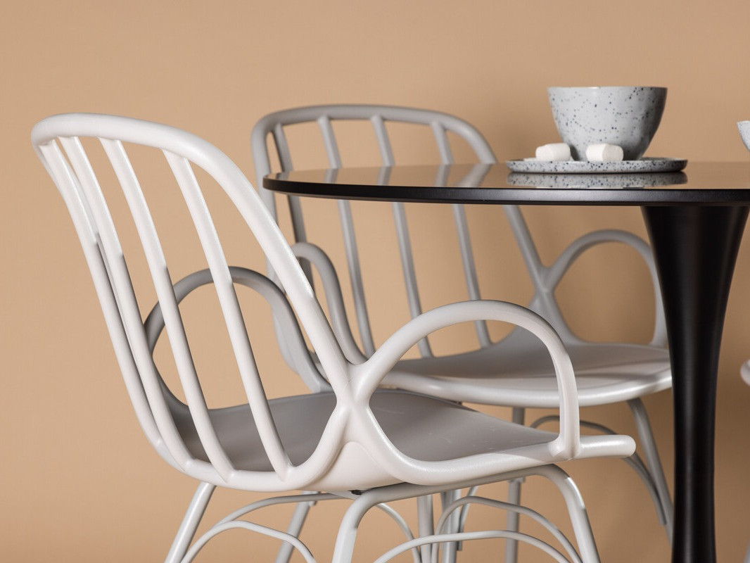 Маса и столове за трапезария Dallas 4165 (Светло сив)