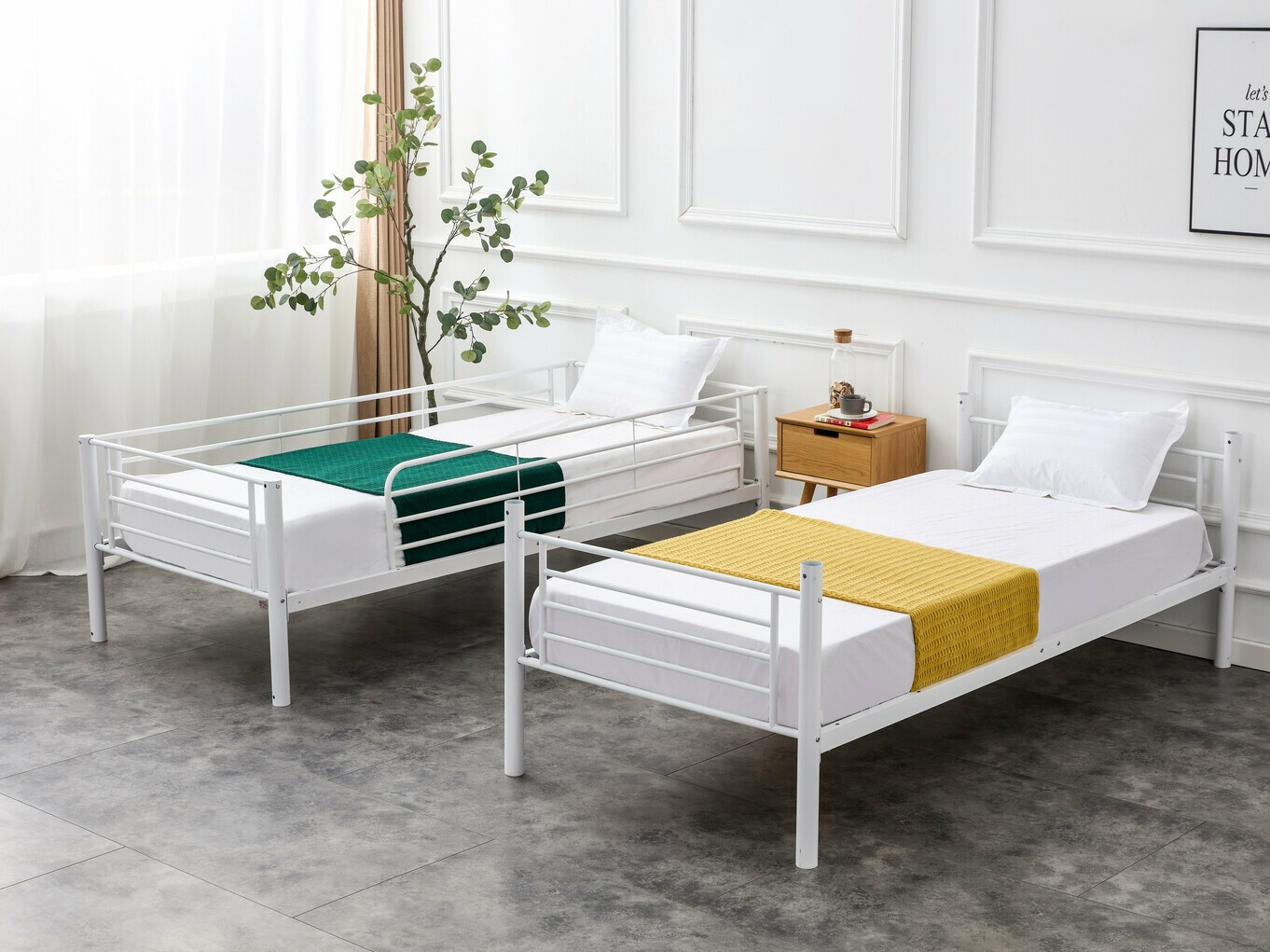 Двуетажно легло Houston 1449 (Бял)