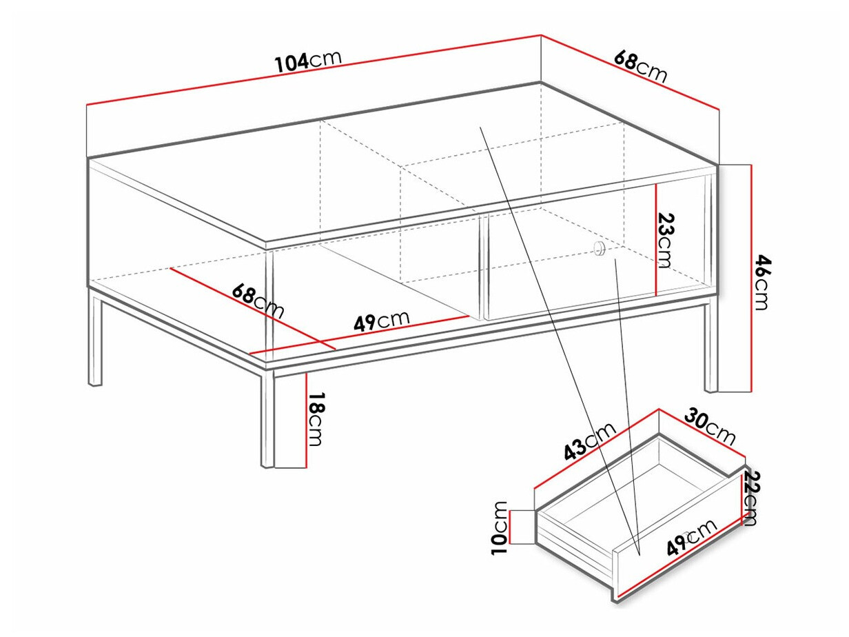 Масичка за кафе Formis (Бял)