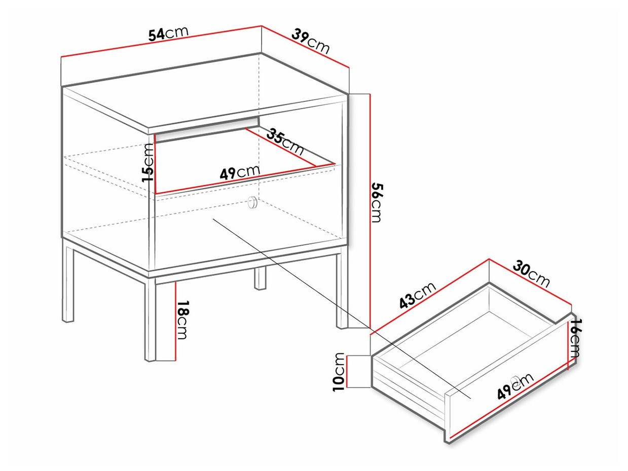 Нощно шкафче Formis (Бял)