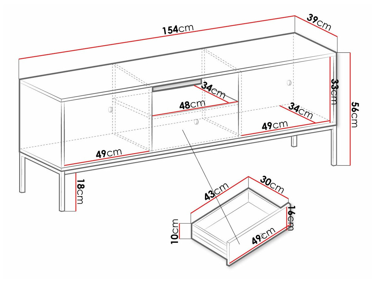 ТВ шкаф Formis (Бял)