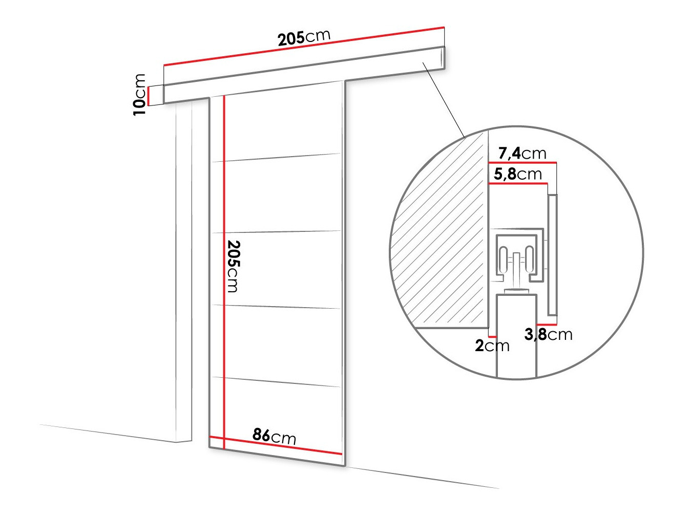 Плъзгаща се врата Closico 170 (Кафяв)