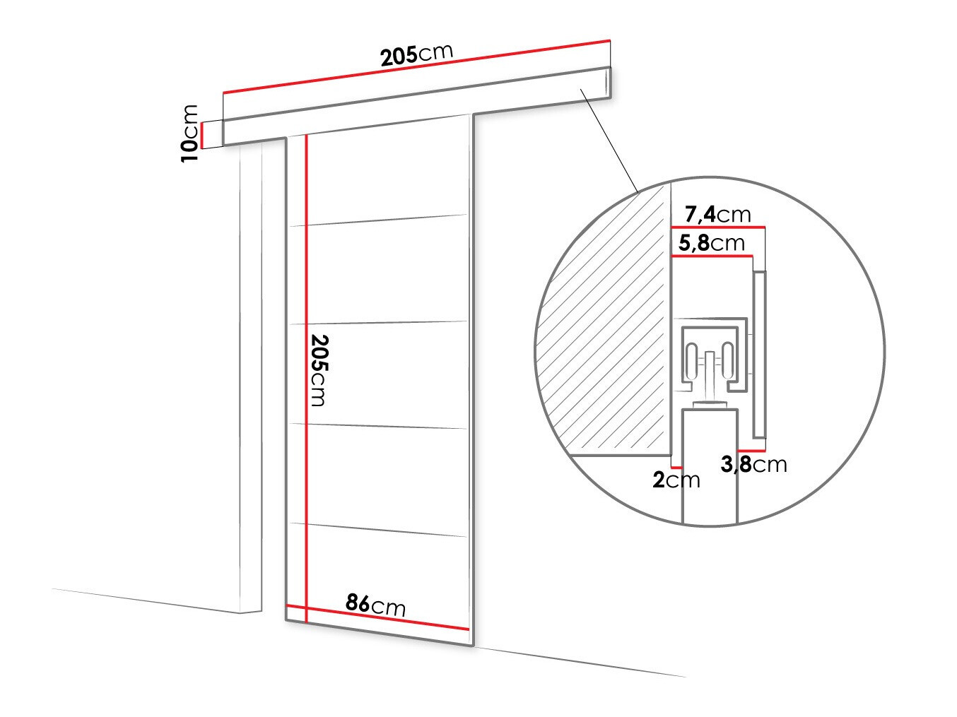 Плъзгаща се врата Closico Materia III (Сонома дъб)