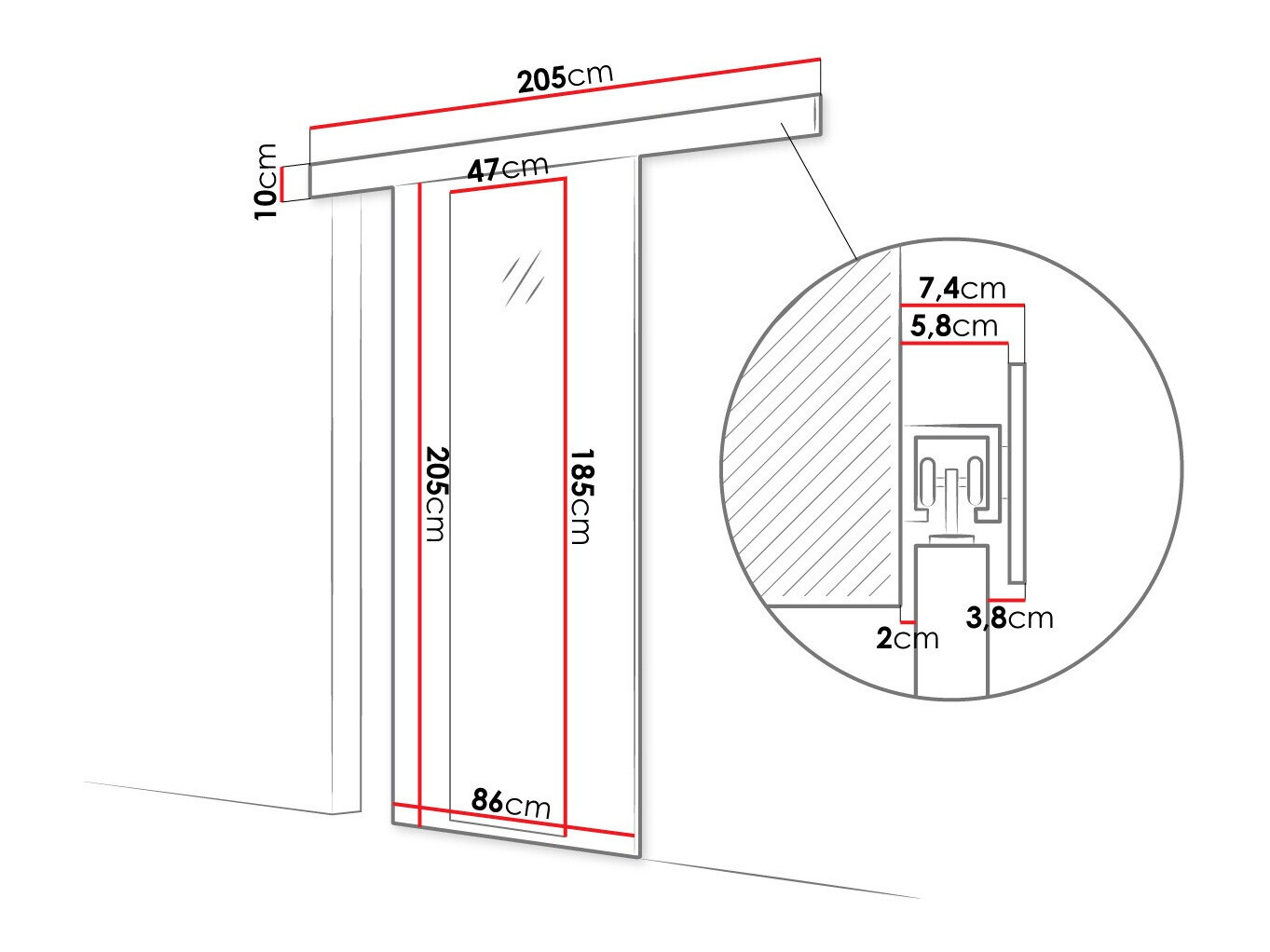 Плъзгаща се врата Closico Materia IV (Сонома дъб)