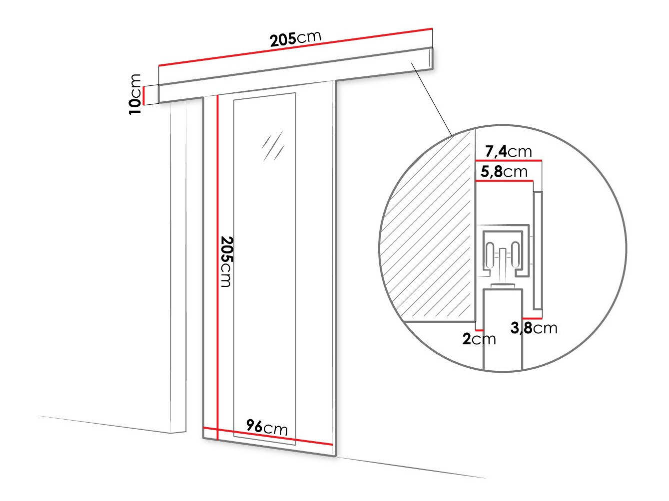Плъзгаща се врата Closico Portalis IV (Сонома дъб)