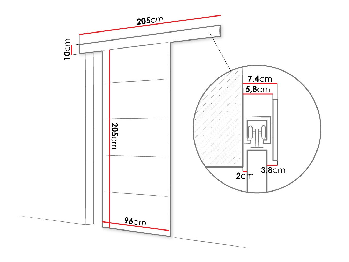 Плъзгаща се врата Closico Portalis III (Сонома дъб)