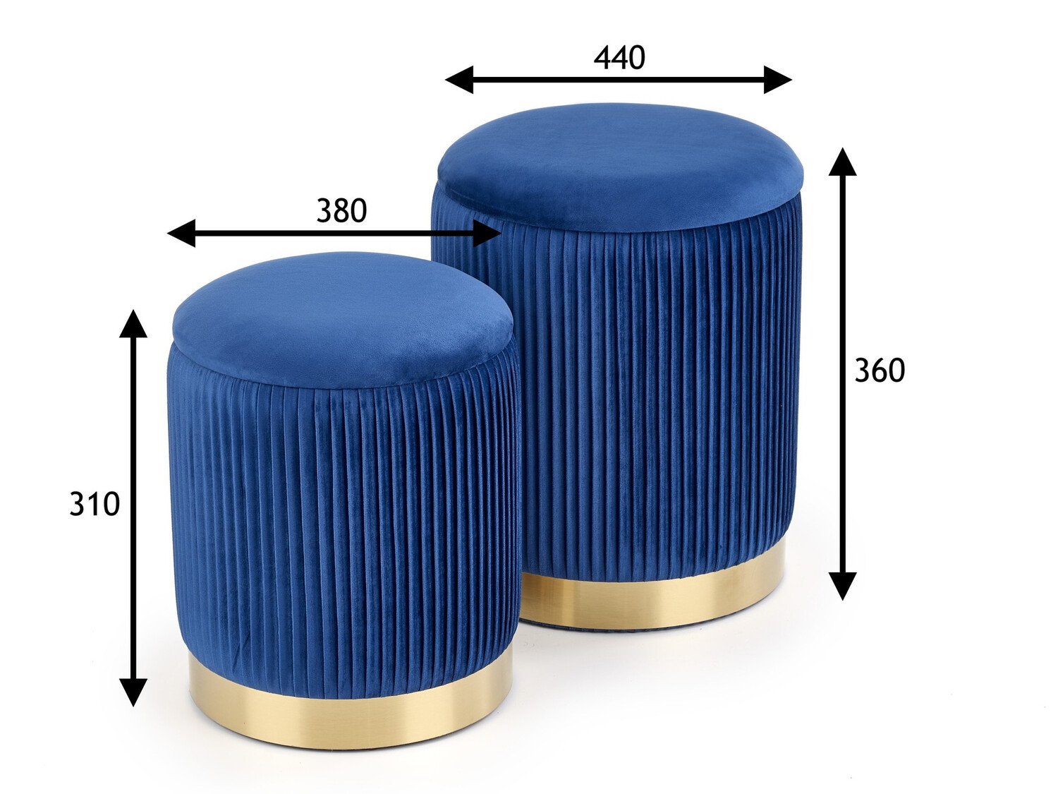 Комплект табуретки Houston 1153 (Тъмно синьо)