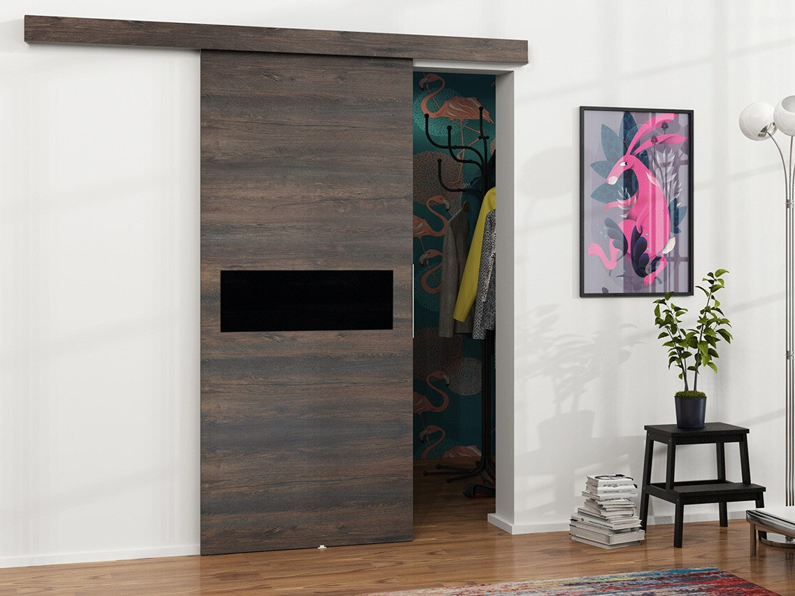 Плъзгаща се врата Dover 127 (Тъмен ясен + Черен)