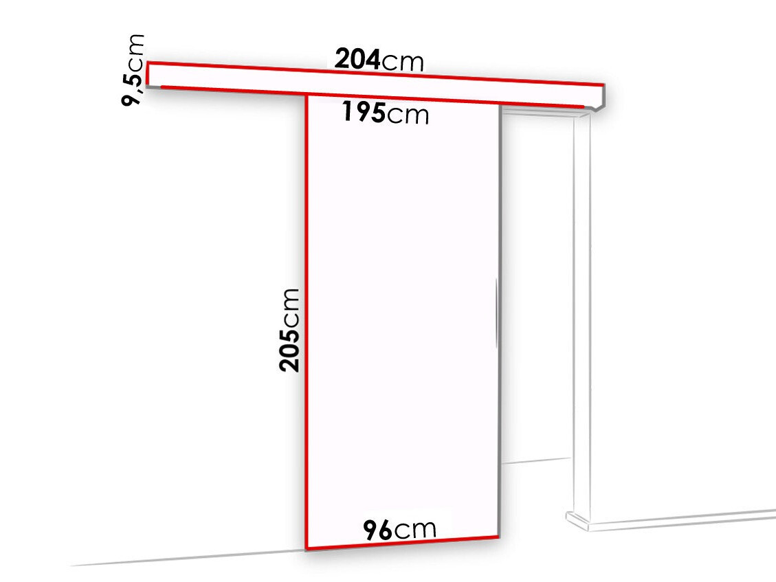 Плъзгаща се врата Dover 134 (Сонома дъб + Черен)